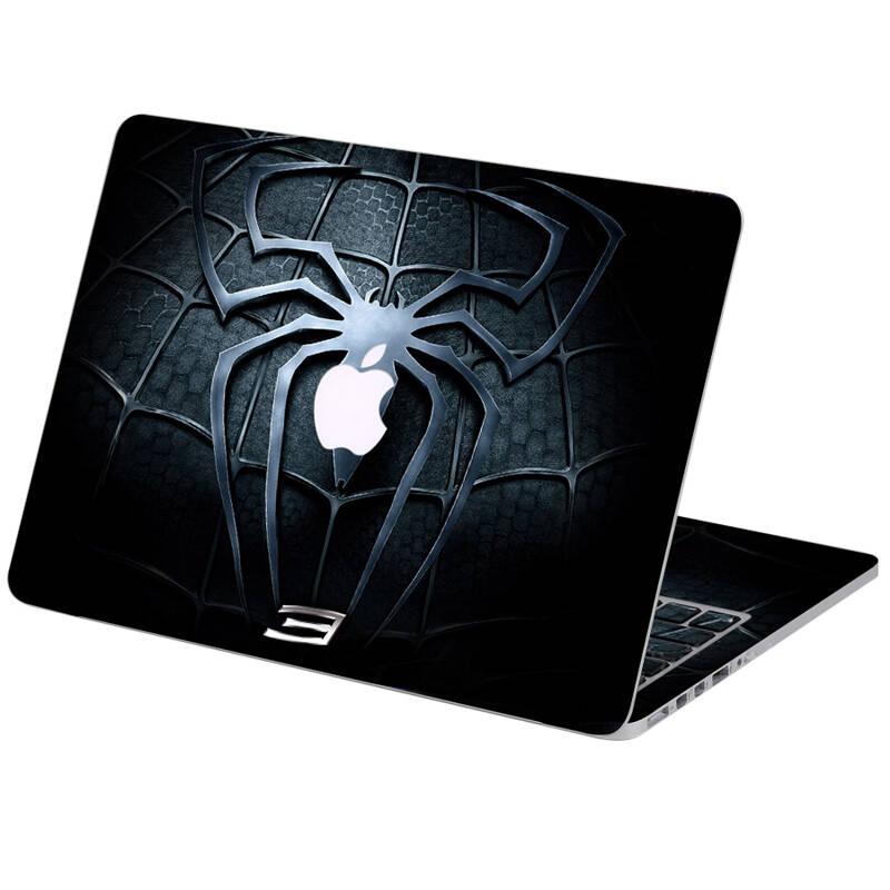 苹果笔记本贴纸macbook air pro 13/11/17/15寸retina外壳膜贴 黑蜘蛛