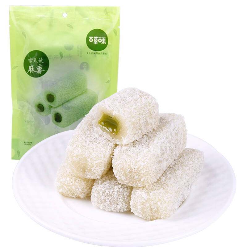 百草味 糕点 麻薯抹茶味210g/袋(新老包装更换) 自营