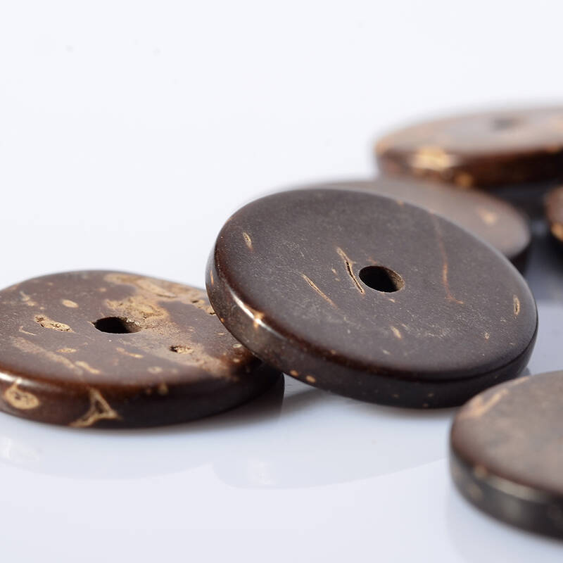 唯愿珠宝 原色椰壳椰片隔片diy佛珠手串配件 约8*2mm 10片装