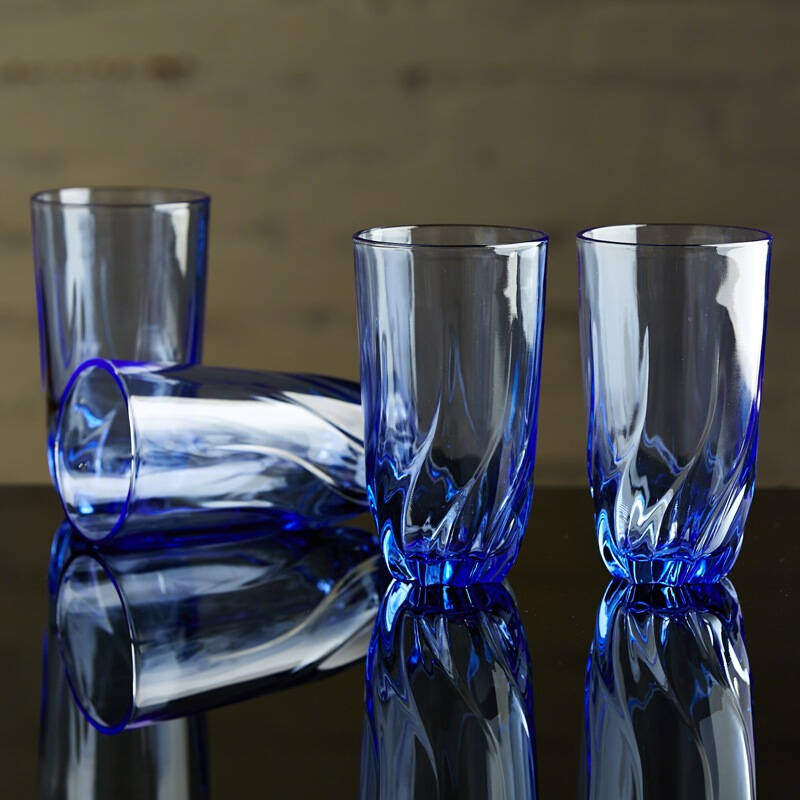 青苹果 玻璃水杯套装 6只装 ly5169-3 470ml 蓝色