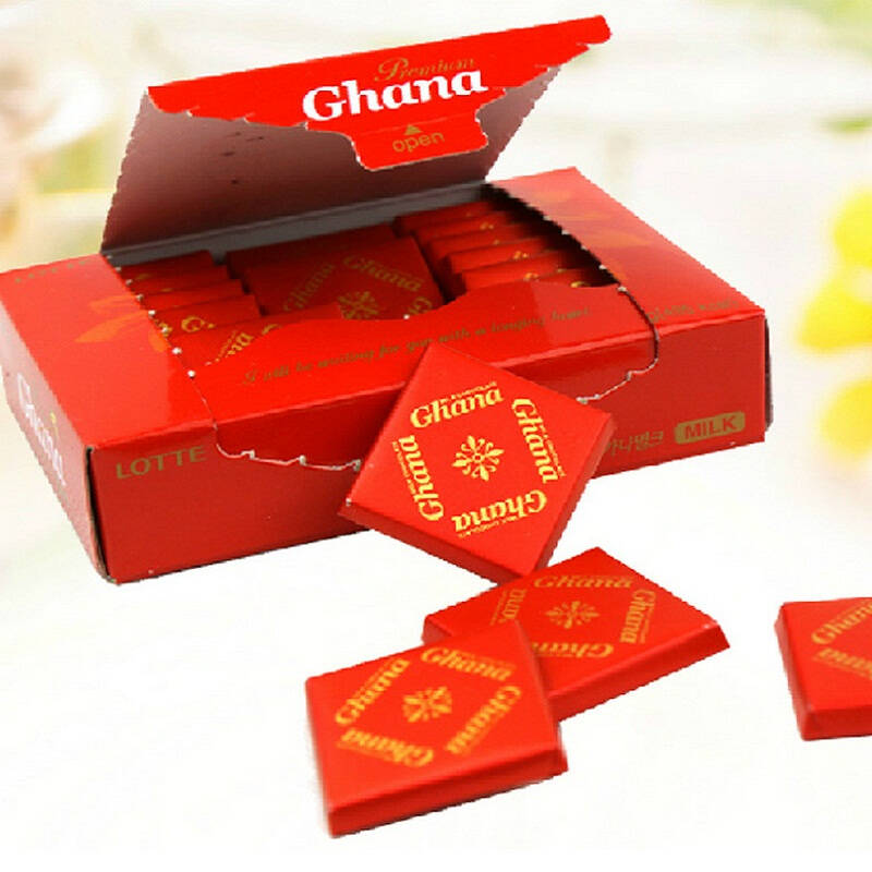 韩国进口零食品 lotte乐天红加纳巧克力 90g/盒 女朋友礼物 红加纳