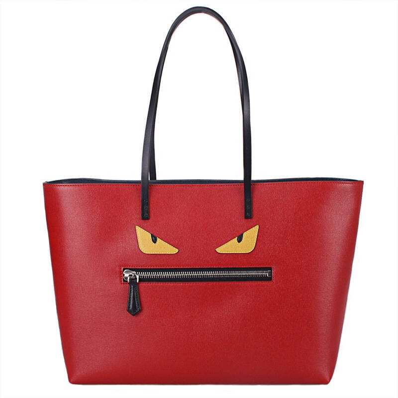 fendi 芬迪 女士bag bugs玩味系列红色真皮黄色眼睛怪