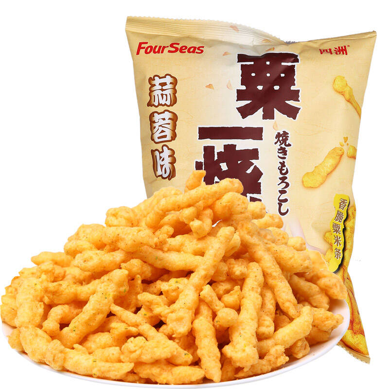 四洲 粟一烧 蒜蓉味80g 休闲零食 小吃 膨化食品 母亲 节必买零食