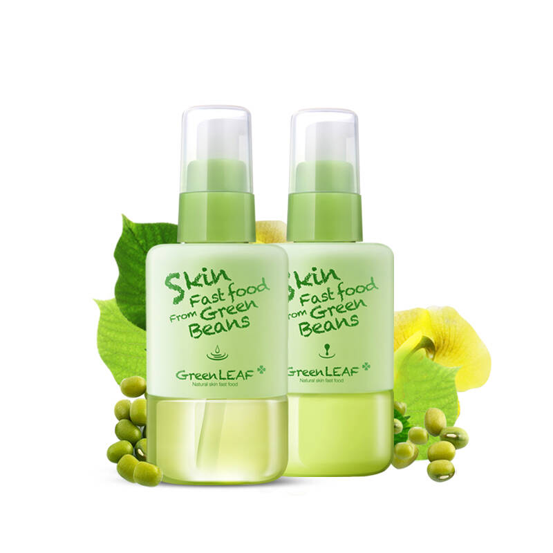 我是大美人官方店绿叶绿豆爽肤水绿豆保湿乳各100ml 护肤也小清新