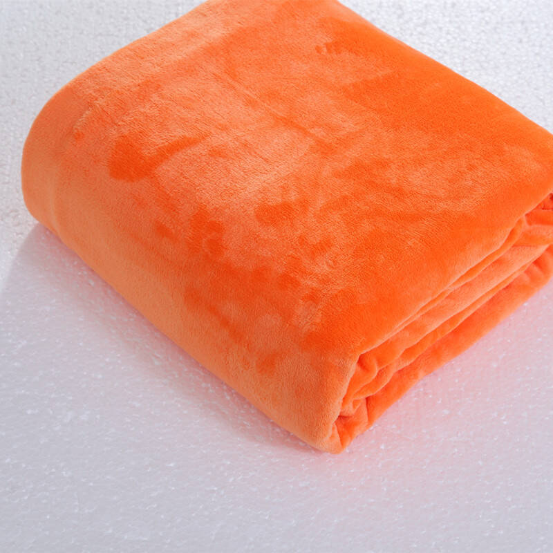 依蔓草家纺 素色法莱绒毯子 加厚床单 珊瑚绒毯子 橘黄 200*230cm