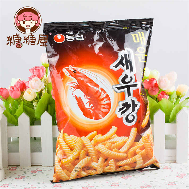 韓國進口零食品 農心辣味鮮蝦條90g薯條實惠大包裝