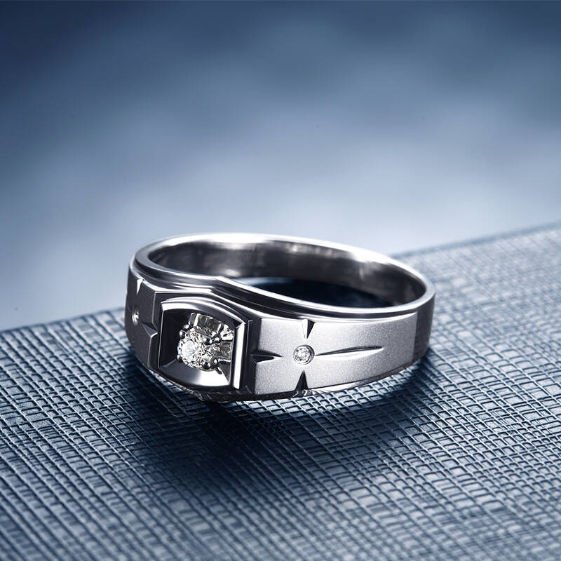 crd克徕帝 钻戒18k金钻石男戒 男士钻戒 男款钻石戒指 男钻戒 b0035