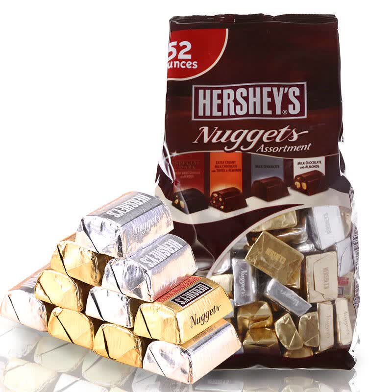 美国进口 好时hersheys金银砖混装巧克力1.47kg 4种口味