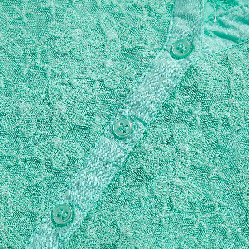 巴拉巴拉 balabala童装女童纯色长袖衬衫 2015春装上新 粉绿 150cm