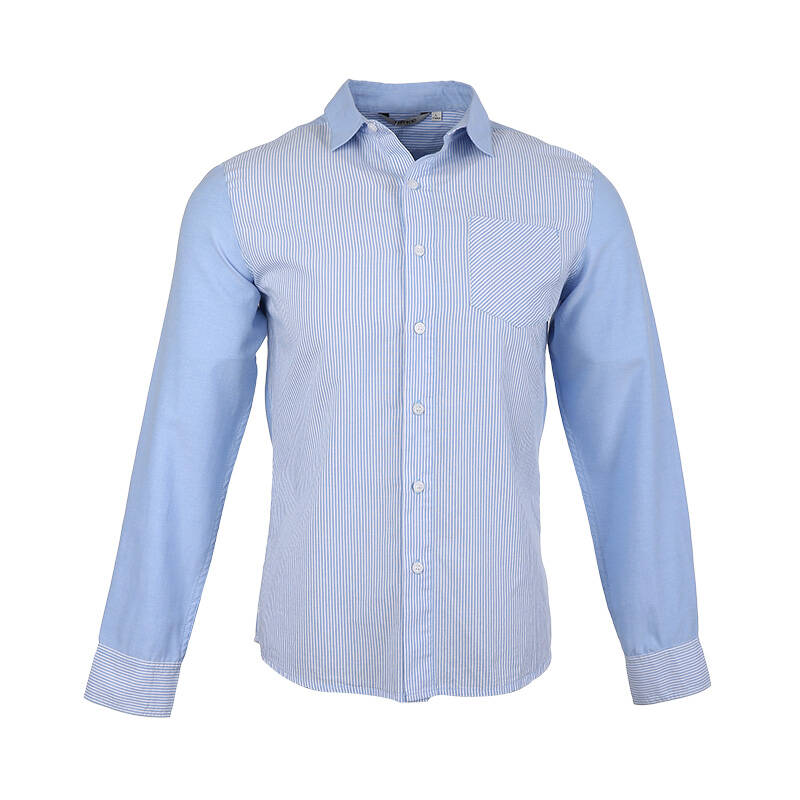 鸿星尔克衬衫 erke 男长袖衬衫 时尚休闲都市潮流长袖衬衫 瀑布蓝 xl