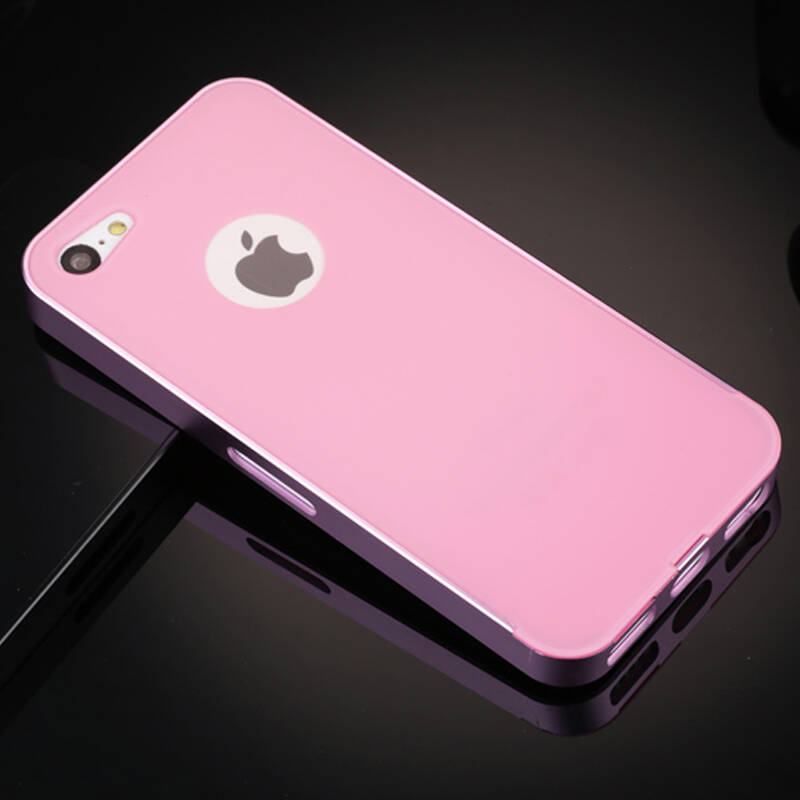 美纶纽 金属边框后盖手机套 适用于苹果iphone 5c 粉色