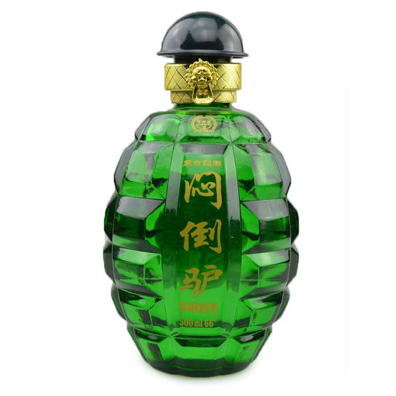 宁河源 金马杆 闷倒驴 手雷造型 高度国产白酒特价 内蒙古特产【大瓶