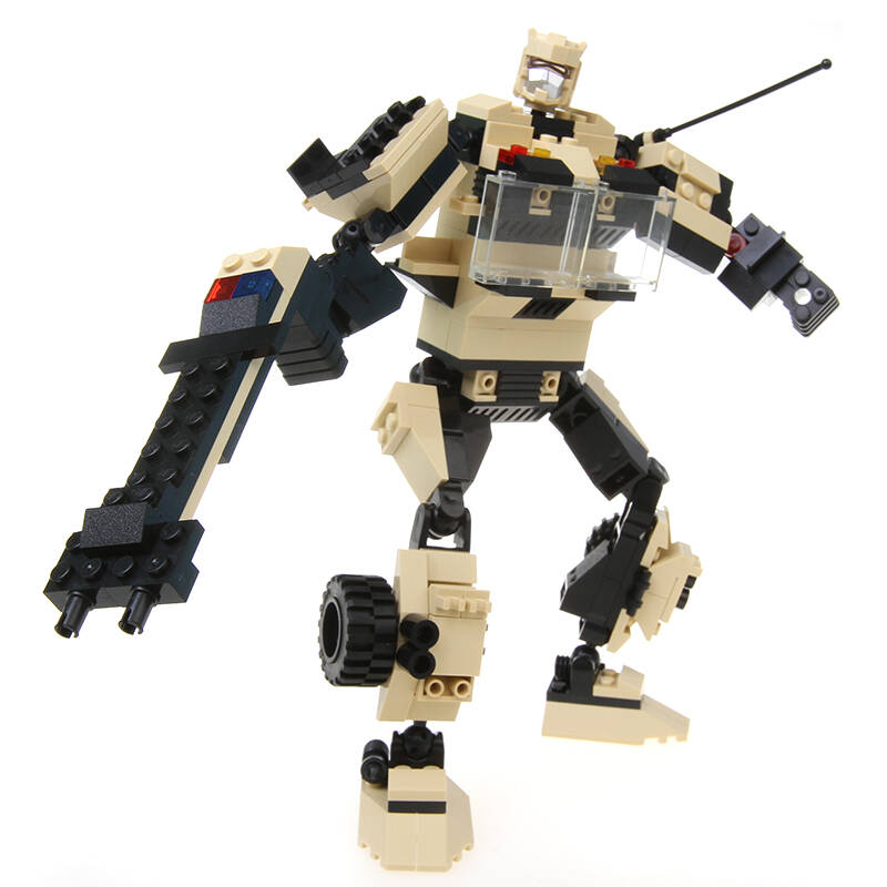 星钻积木儿童塑料拼装军事拼插玩具变形金刚战士星球大战机器人 飓风