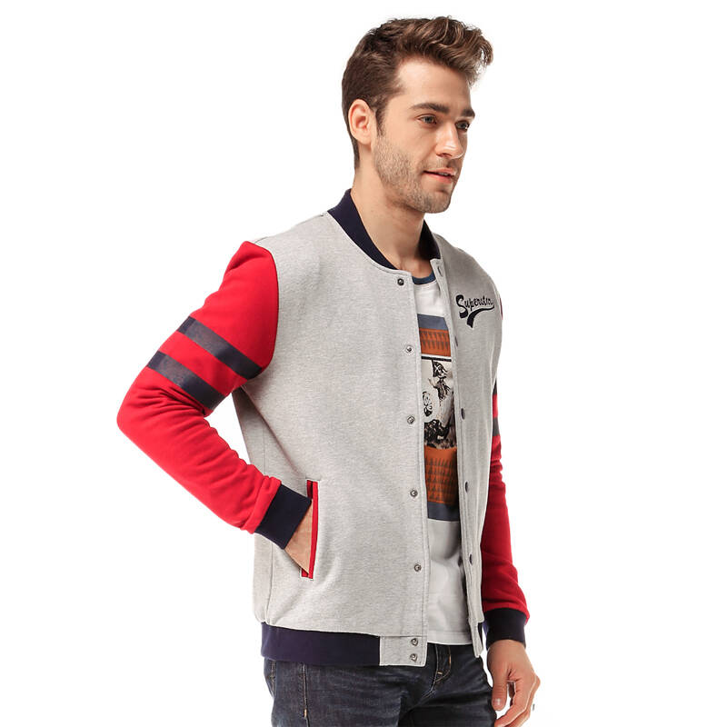 bso小魔怪新款秋冬男装开衫棒球卫衣休闲百搭韩版修身 红色 m(170/88a