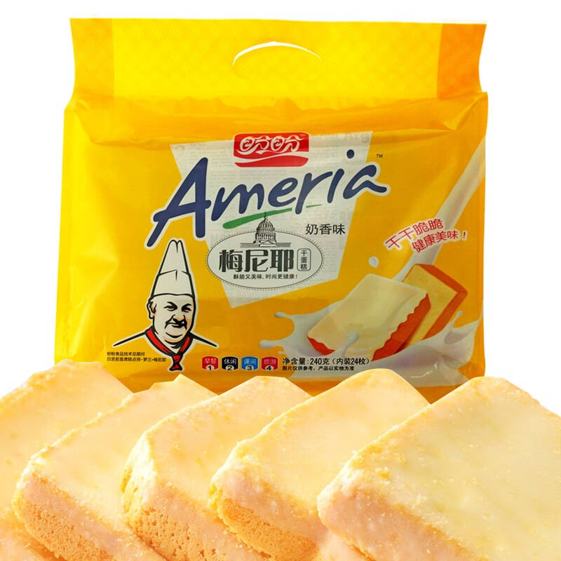 盼盼 梅尼耶干蛋糕 奶香味 240g 自营