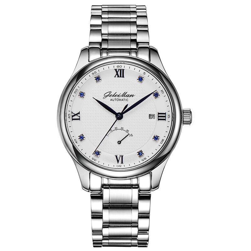 格雷曼(geleiman)男士手表全自动机械表时尚简约镶钻腕表储能动力显示