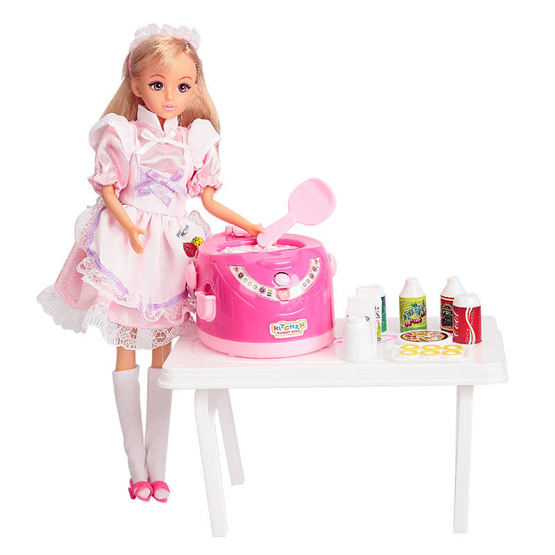 乐吉儿 小厨房洋娃娃芭比娃娃套装礼盒 2014女孩玩具 h27a-2