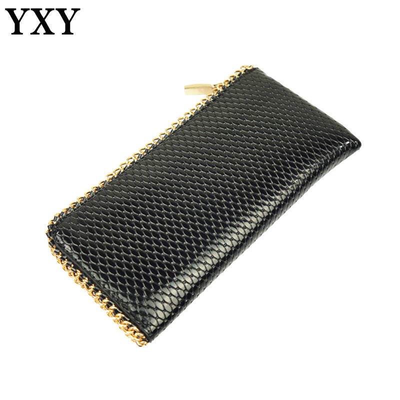 攸行云 金属铁球链边韩版女士钱包 bbh020 黑色