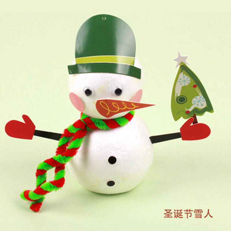 幼儿园手工自制diy蛋形保丽龙泡沫球儿童益智制作玩具动物材料包 爬爬