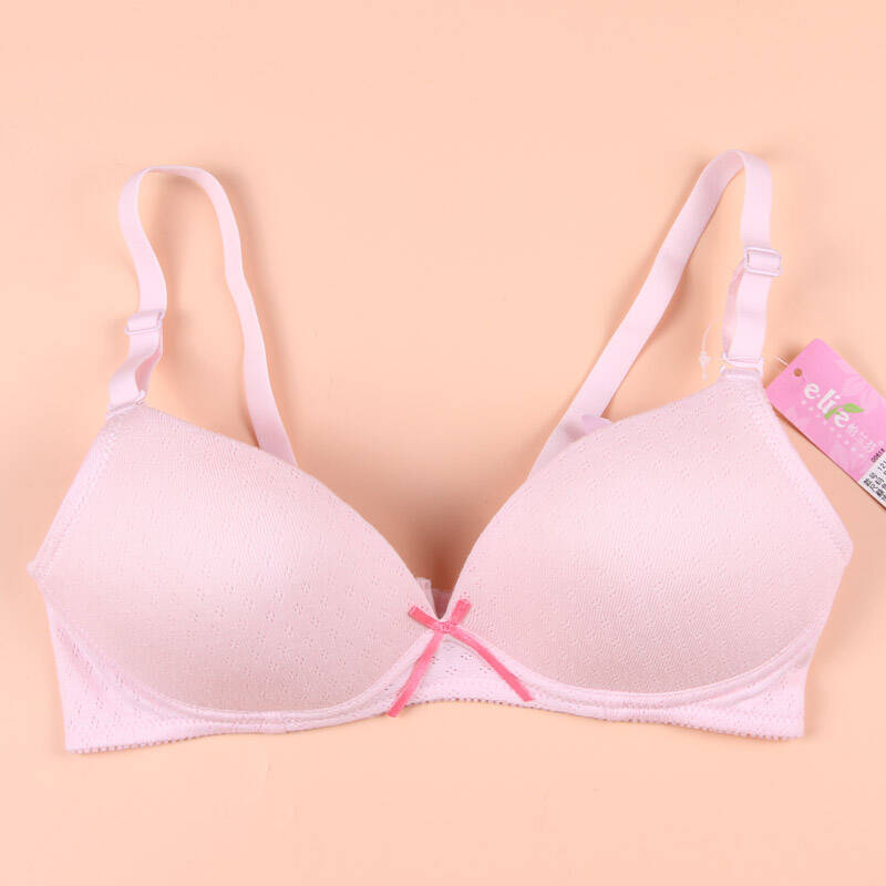 怡兰芬少女调整内衣学生无钢圈纯棉里文胸薄款白色女胸罩 虾粉色 80b=