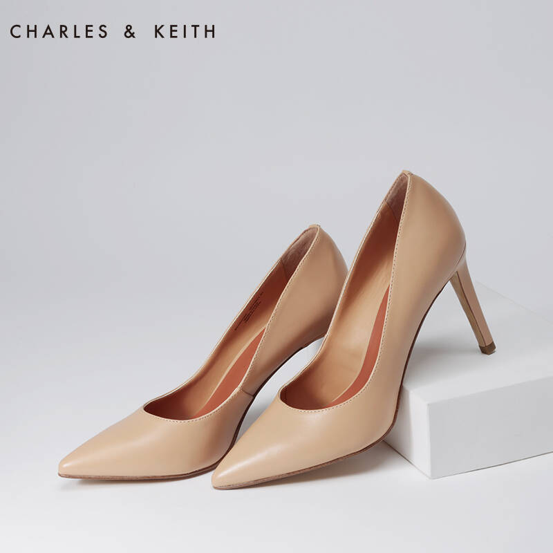 尖头鞋高跟charleskeith ck1-60580066女鞋 欧美 细跟 2015新品 肉色