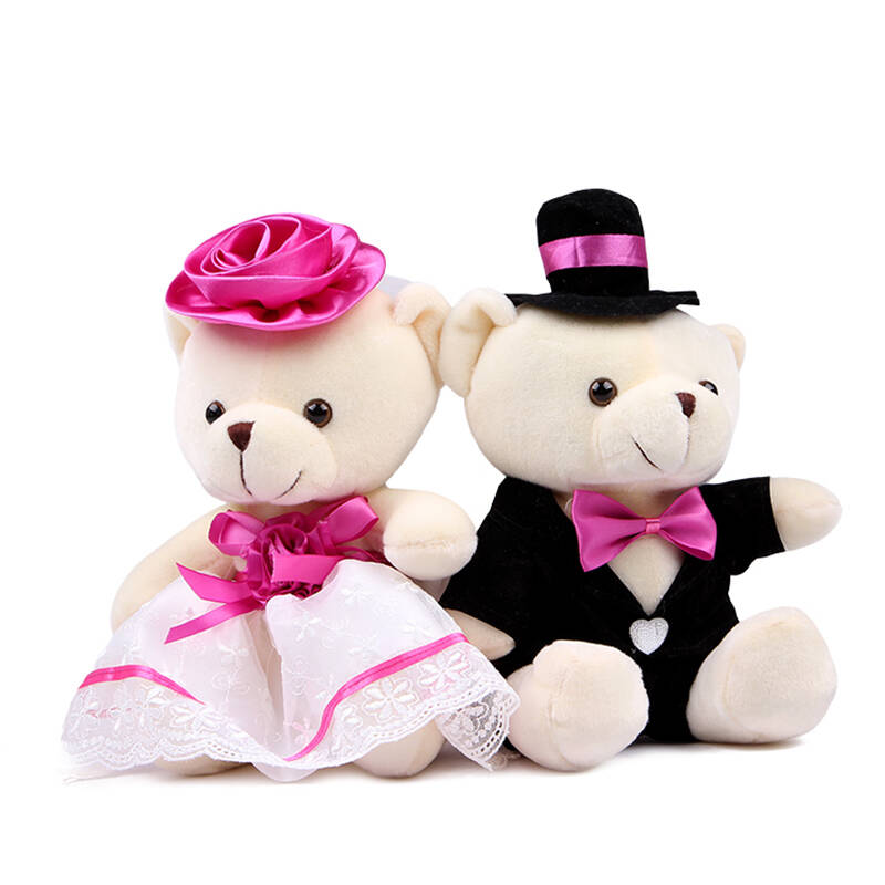 雪乐xuele 婚纱泰迪熊公仔 毛绒玩具 玩偶摆件 情人节生日礼物送女友