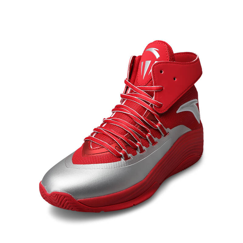 安踏anta篮球鞋nba男子运动鞋 火箭队减震耐磨防滑 大红/银色 39