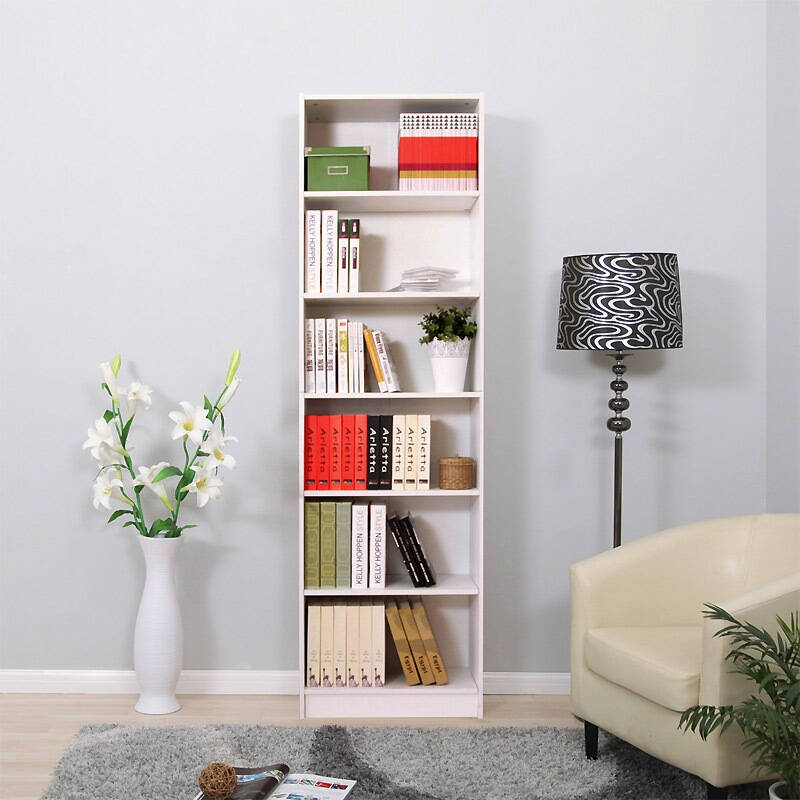 美达斯 艾凡c60s六层书柜 置物架储物架书架层架 暖白色 京东自营