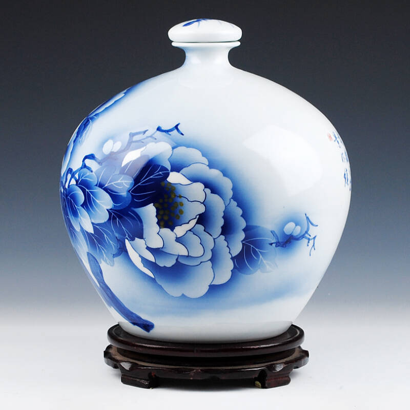 艺品瓷轩 景德镇陶瓷酒瓶 10斤/15斤/20斤酒坛 吴文瀚手绘青花瓷酒瓶