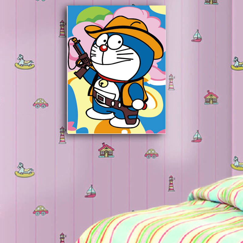 俊艺数字油画 客厅风景 儿童益智卡通动画 手绘装饰挂画 儿童礼物20*