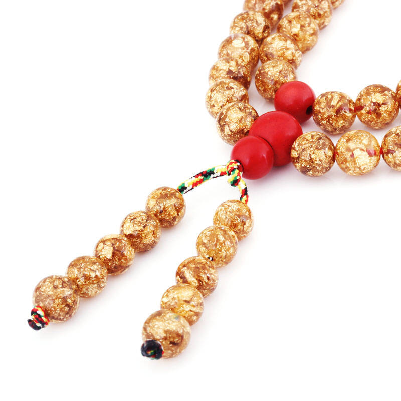 顶礼 金箔佛珠-8mm*108颗佛珠手串手链念珠(大陆) 顶礼文玩