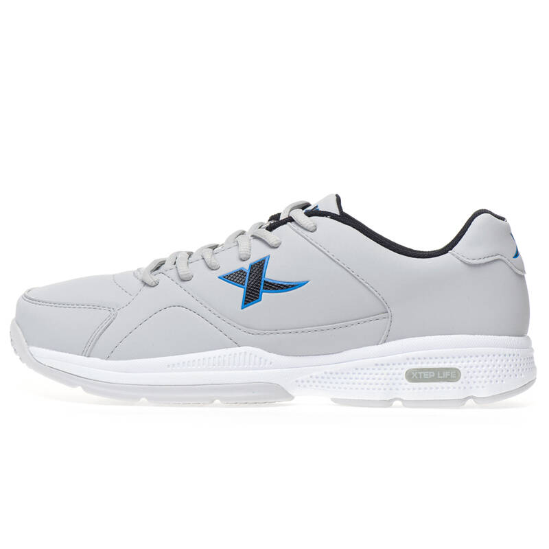 特步男鞋休闲鞋2016春季新款轻便运动鞋缓震跑步鞋986319329113 灰黑