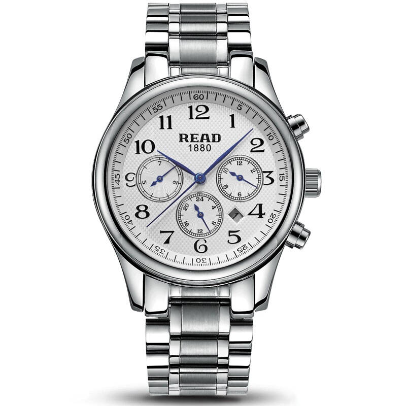 锐力(read)手表 托斯卡纳系列多功能石英男表白钢r6082g 京东自营