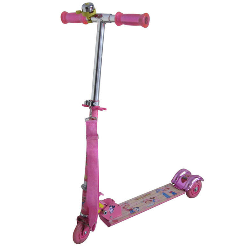 新款 小丽明滑板车 闪光轮带刹车 儿童三轮滑板车/酷鼠滑车 粉红色