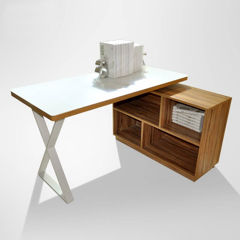 原林牧歌现在简约转角书桌 写字台 带副桌书桌 书房家具yk2575