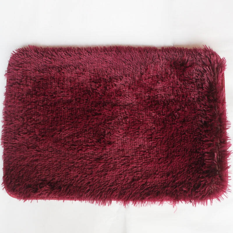 汉莱格 精品超柔高毛丝绒客厅卧室浴室地毯地垫40*60cm紫红