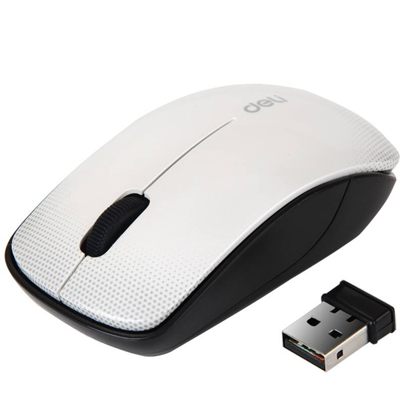 得力(deli)3737 便携节能无线鼠标 2.4g接收器 白色 自营