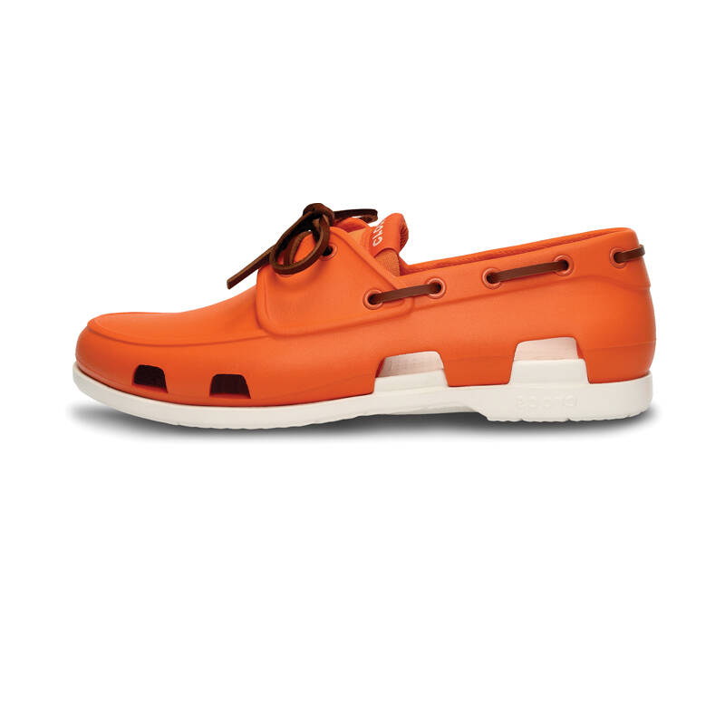crocs卡骆驰男士休闲鞋海滩帆船沙滩洞洞凉雨鞋/14327 橙/白-846 m8