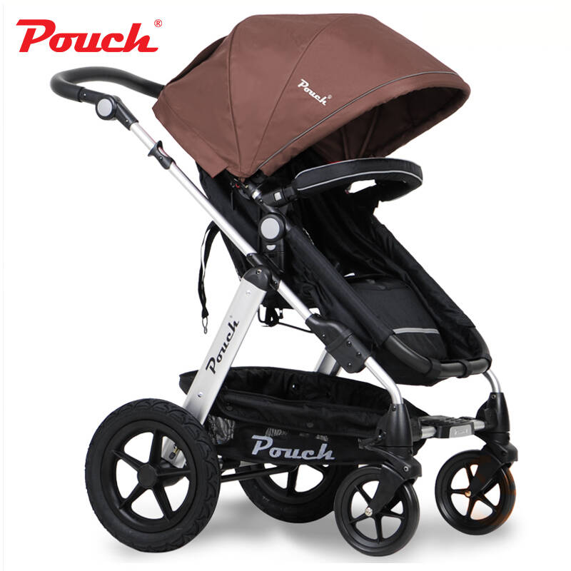 pouch婴儿推车高景观婴儿车儿童车折叠平躺双向四轮充气轮胎p680 铂金