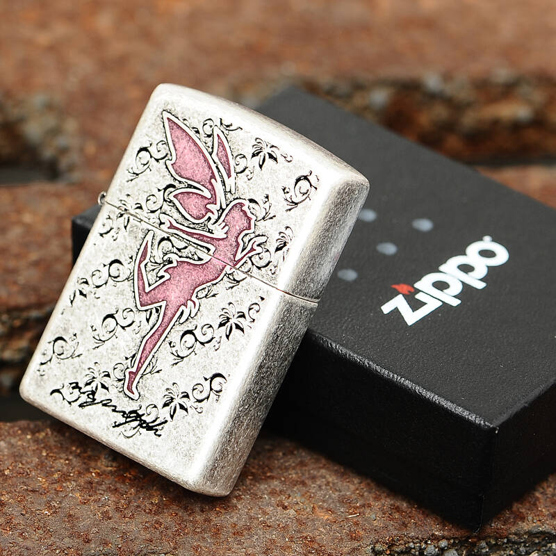 芝宝zippo打火机韩版古银飞精灵天使女神 防风煤油打火机zippo 之宝
