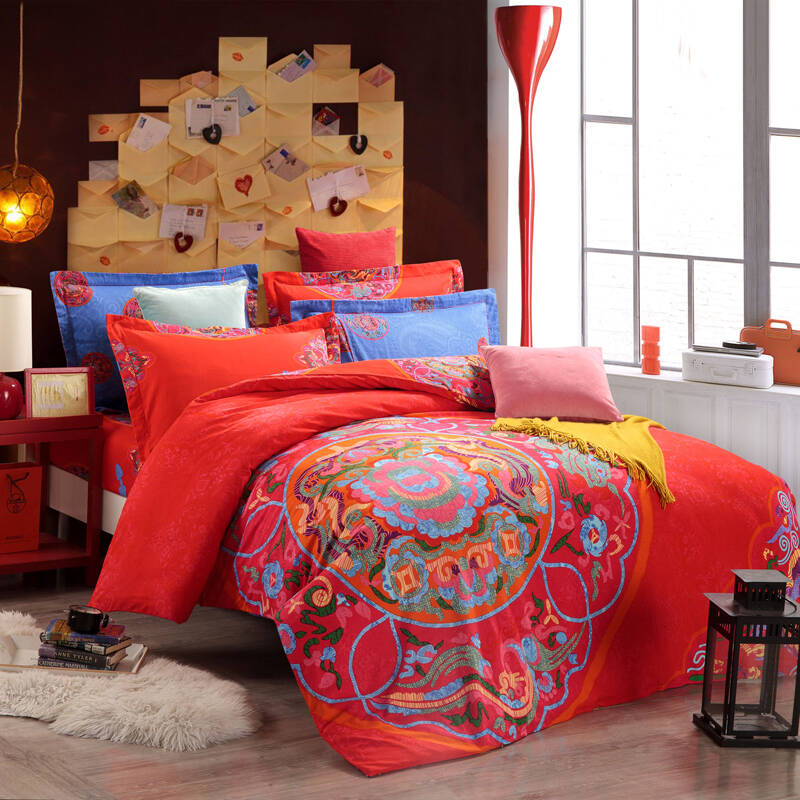 皇朝家私 活性印花磨毛四件套 镜花缘一 1.8m(6英尺)床