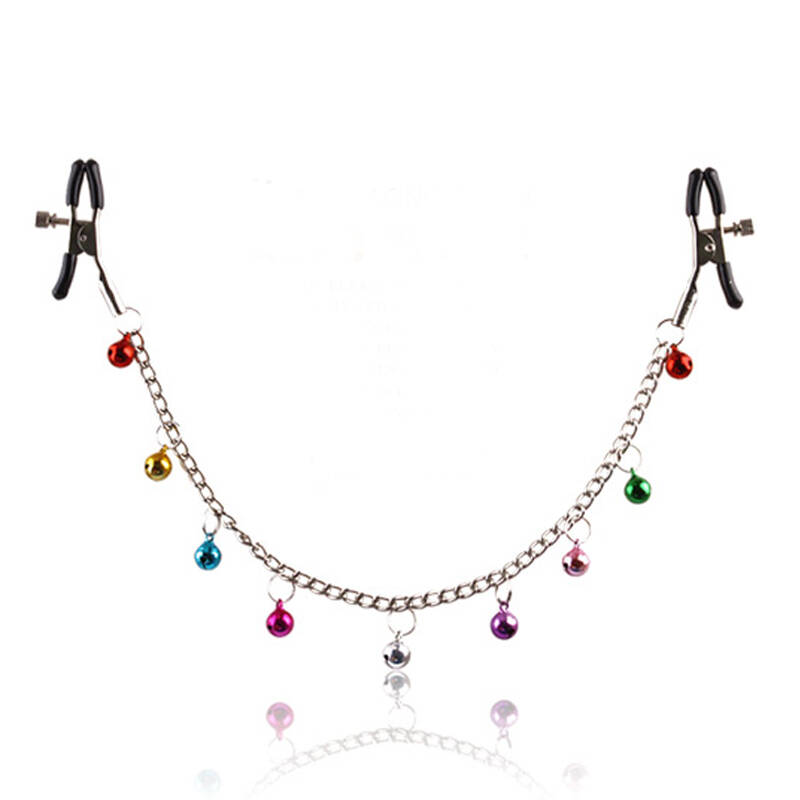 mannuo长链式女用铃铛自制情趣乳夹双峰震憾乳房按摩调情情趣性用品sm