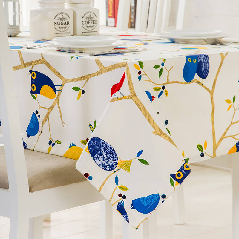 喜欢屋纯棉田园儿童布艺桌布台布餐桌布 布谷鸟 140cm*200cm