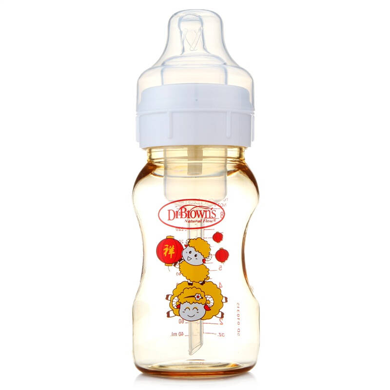 布朗博士(drbrowns)防胀气pes宽口奶瓶8安士/240ml(羊年纪念版) 自营