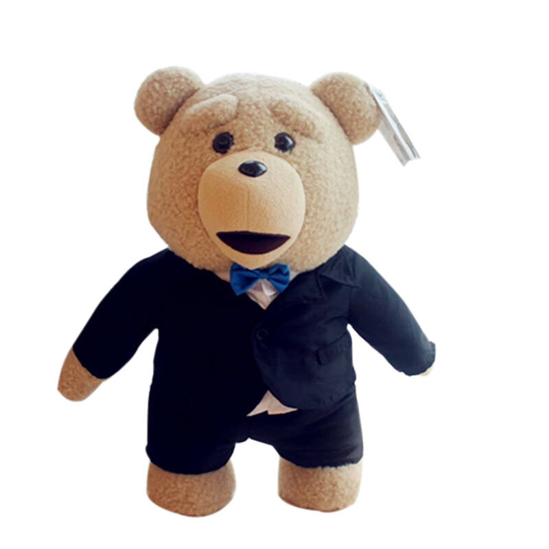 礼物送女生男生正版ted贱熊美国电影泰迪熊毛绒玩具娃娃公仔 黑色西装