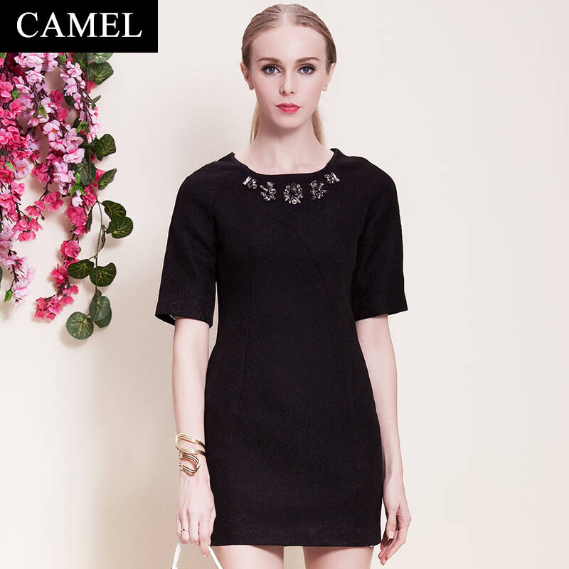 camel 骆驼女装 潮2015春装新款 欧美大牌修身打底裙 显瘦高端连衣裙