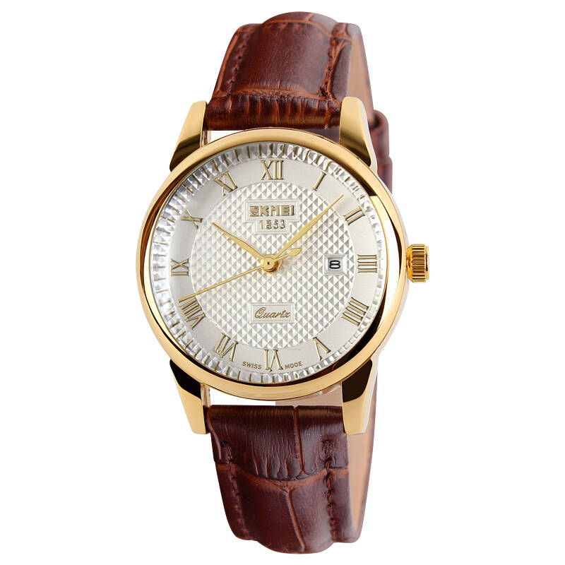 时刻美(skmei)情侣手表 男士潮流经典皮带男表 男女学生石英表时尚