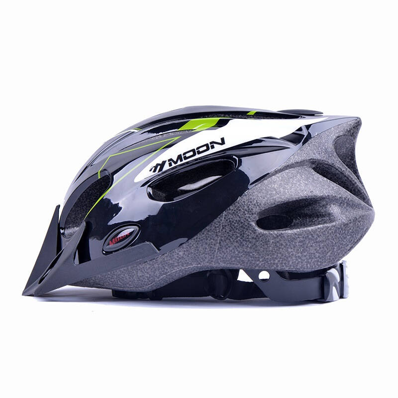 分体式头盔 山地自行车安全帽 骑行装备配件 hb-11黑底白绿三角形m码