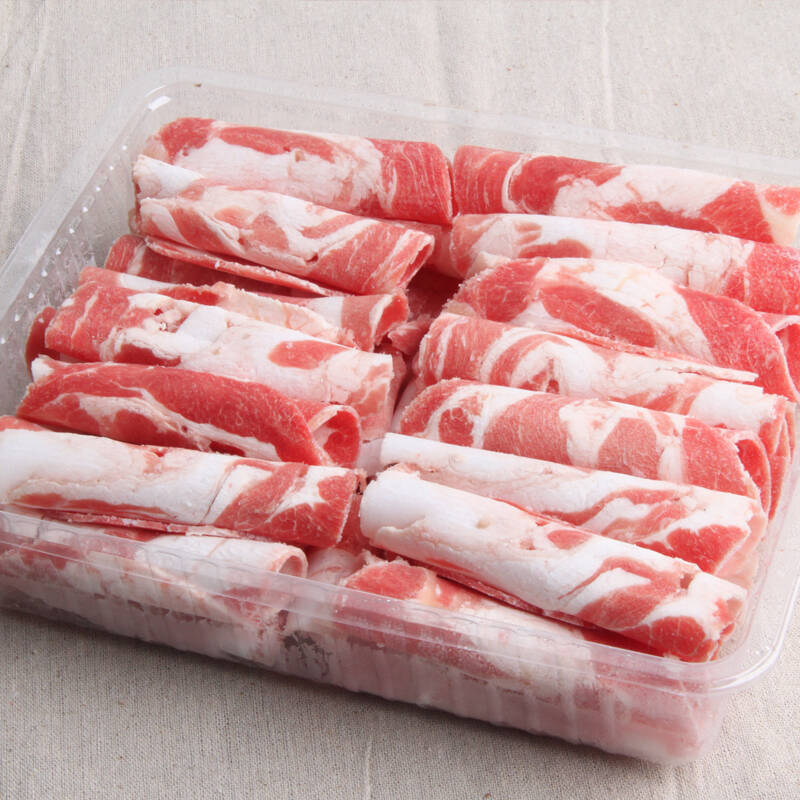 涮羊肉卷 火锅羊肉 内蒙羊肉 新鲜羊肉片 火锅食材500g袋装