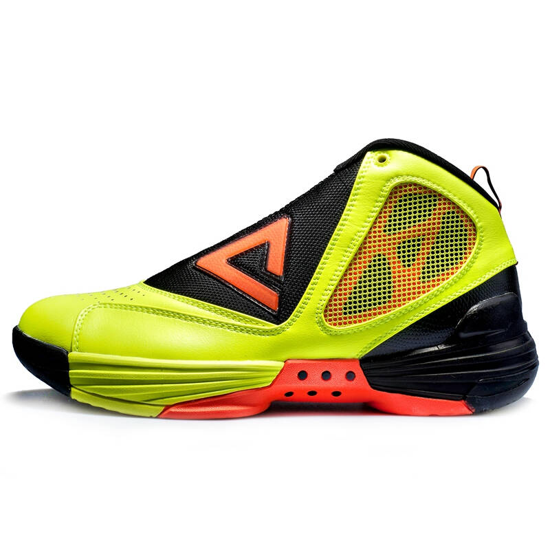 匹克peak 猛兽一代减震耐磨中帮男款篮球鞋 e32191a 荧光黄/黑色 42